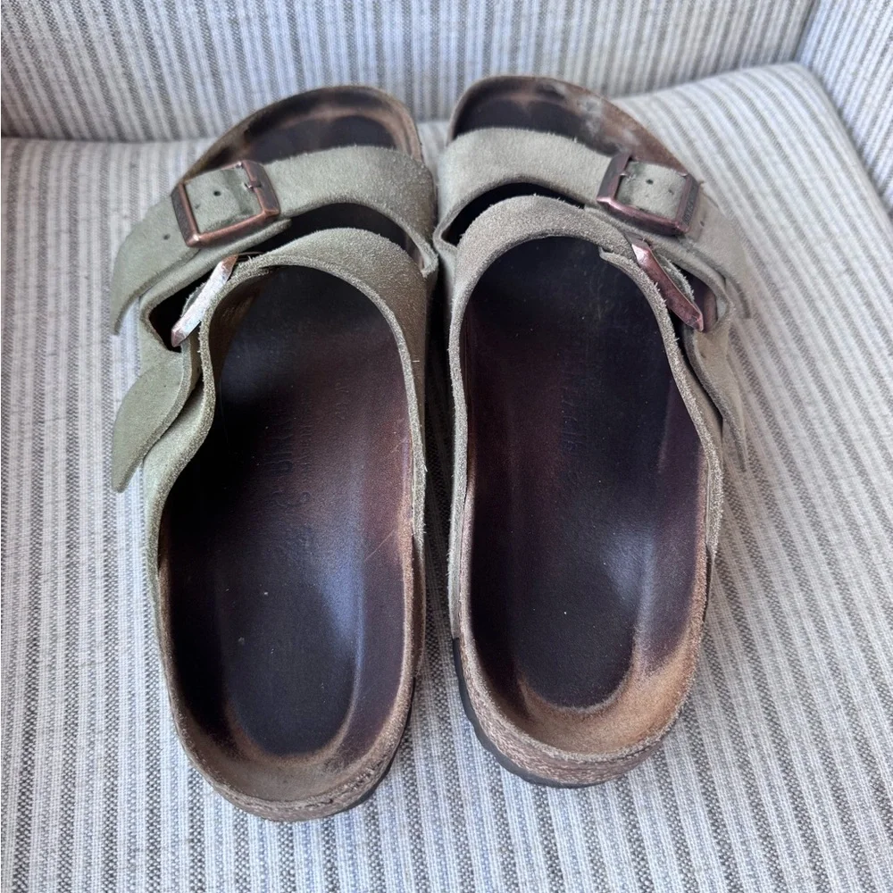 Birkenstock Arizona Taupe Suede Softbed Sandals size 41 regular/wide - Picture 4 of 10